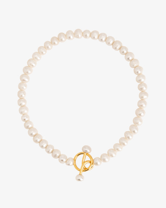 Statement Freshwater Pearl and T-Bar Necklace