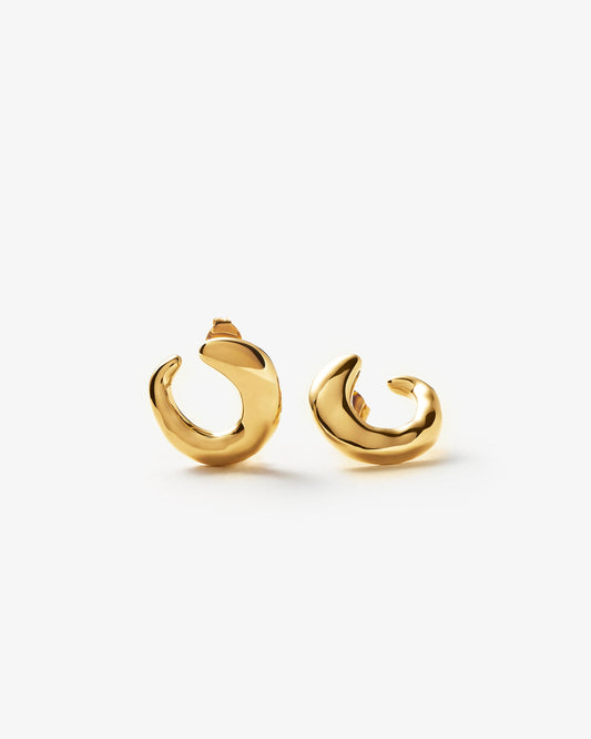 Missoma Molten Open Stud Earrings in gold vermeil