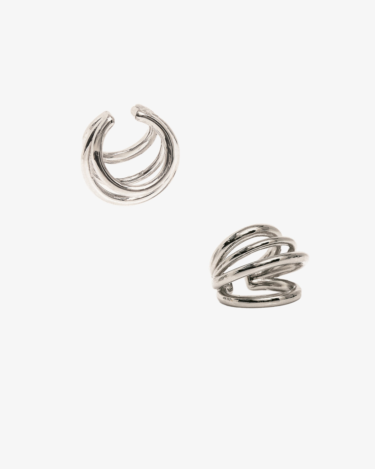 Panconesi Orbit Helix Ear Cuff Set in rhodium-plated brass