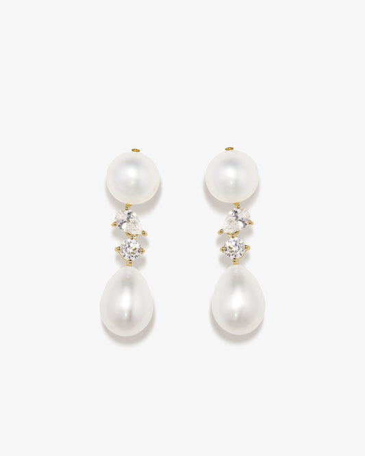 Completed Works – Pearls And Crystals Drop Earrings