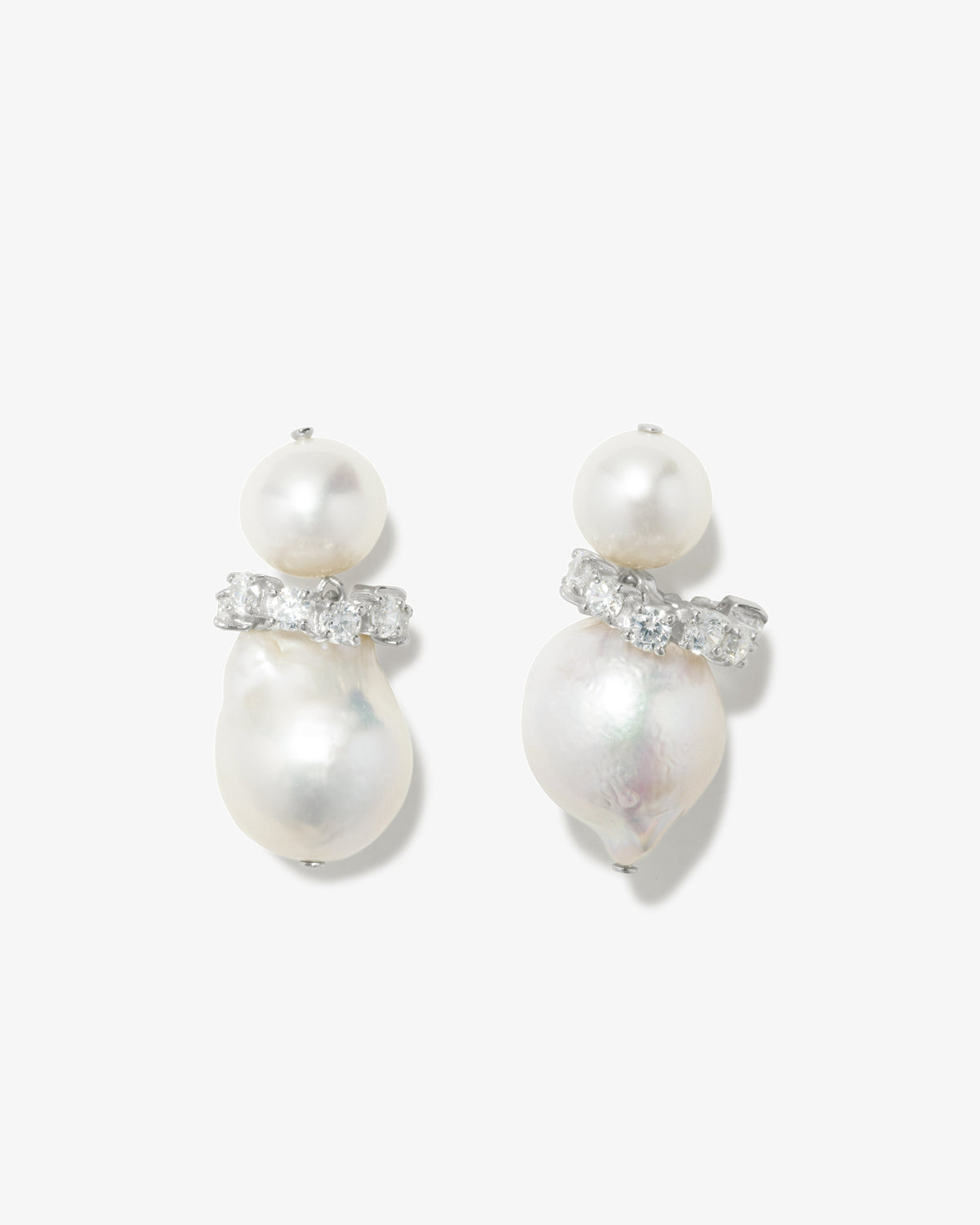 Completed Works – Baroque Pearls And Crystals Drop Earrings