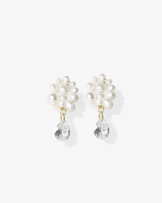 Completed Works – Delicate Pearl And Crystal Earrings