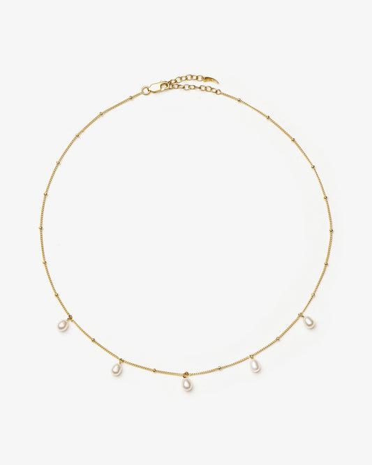 Missoma Pearl Baya Baroque Chain Choker in gold-plated sterling silver