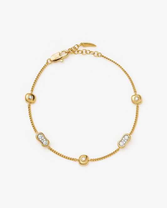 Missoma Molten Pave Multi Charm Bracelet in gold-plated brass