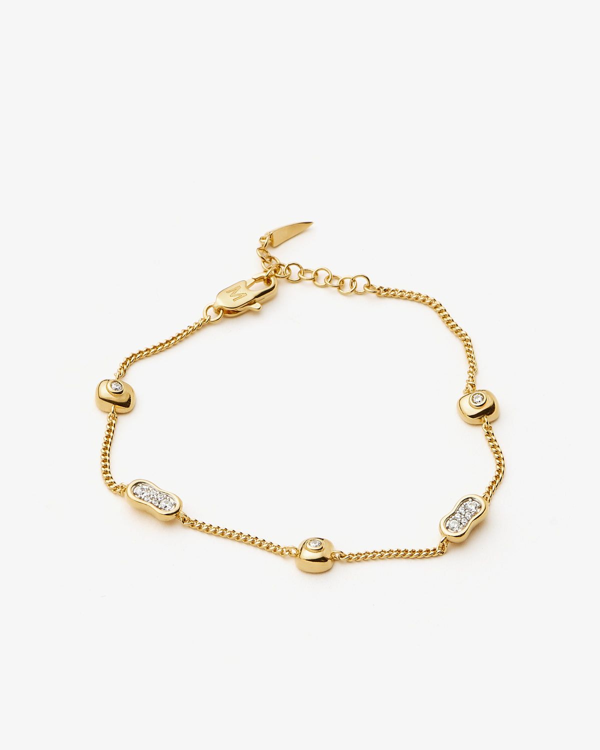 Missoma Molten Pave Multi Charm Bracelet in gold-plated brass, second view