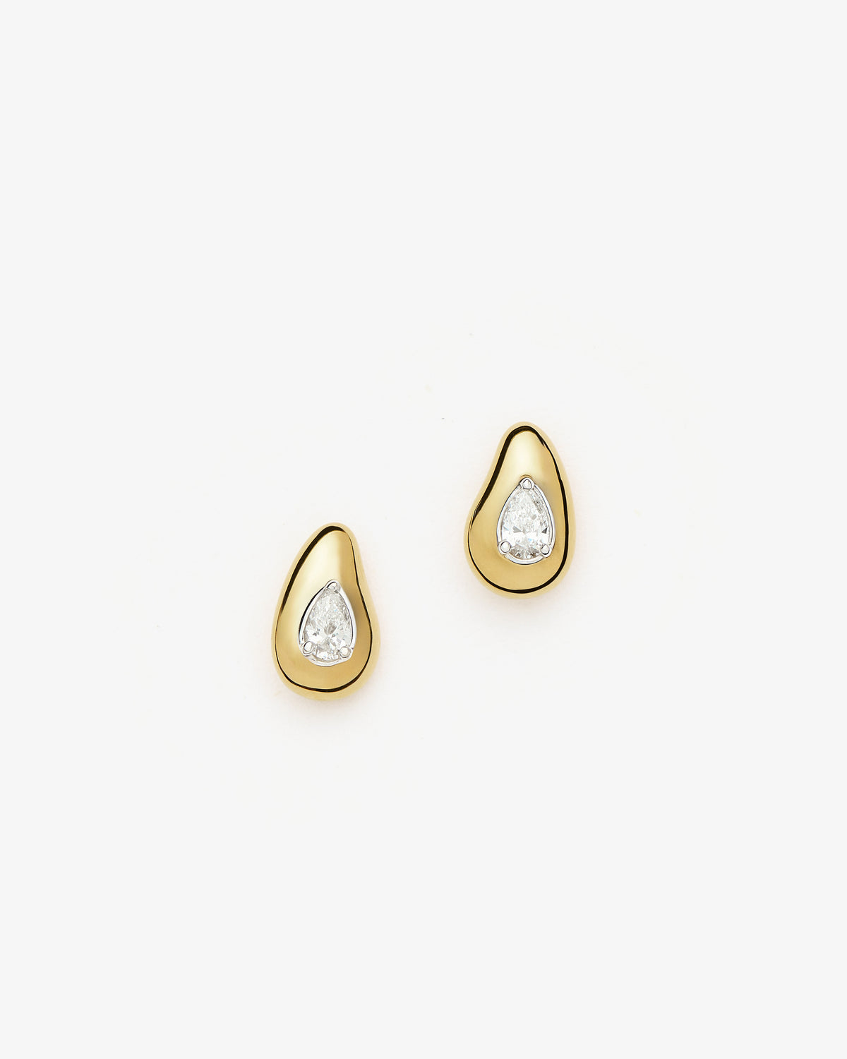 Missoma Molten Teardrop Diamond Stud Earrings in gold-plated sterling silver