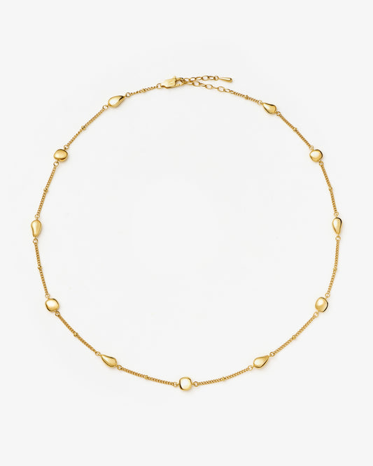 Missoma Molten Teardrop Multi Charm Necklace in gold-plated metal