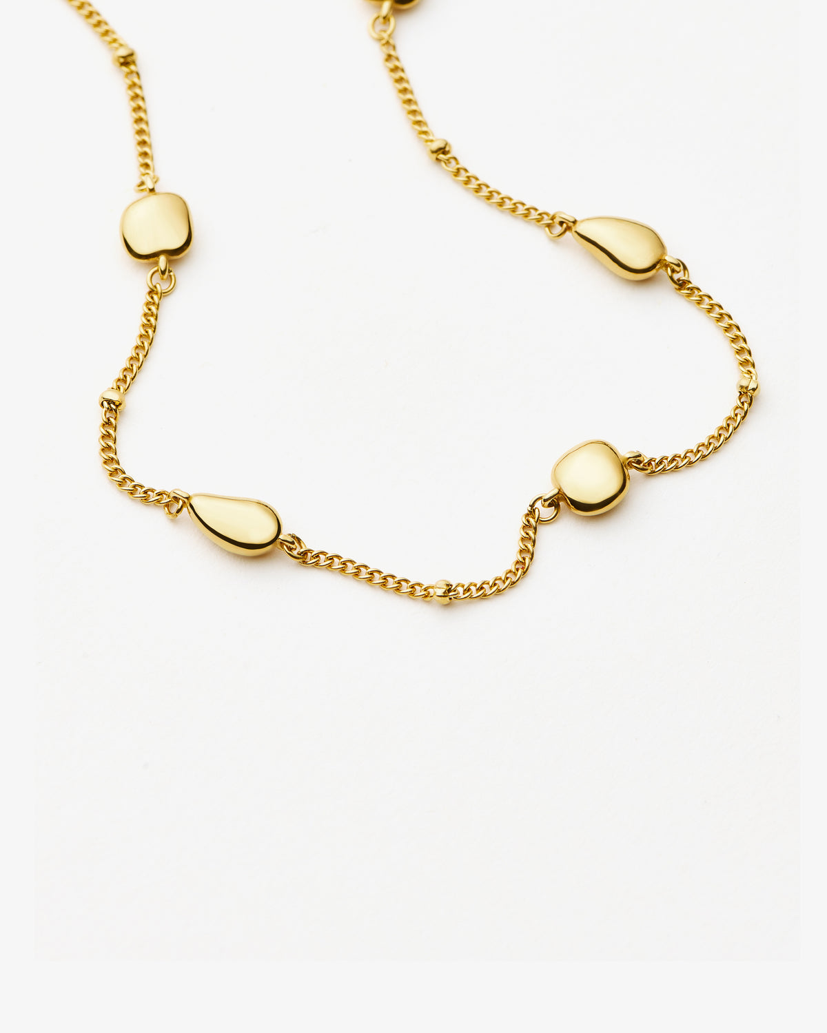 Missoma Molten Teardrop Multi Charm Necklace in gold-plated metal, third view