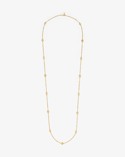 Missoma Molten Teardrop Multi Charm Wraparound Necklace in gold-plated metal