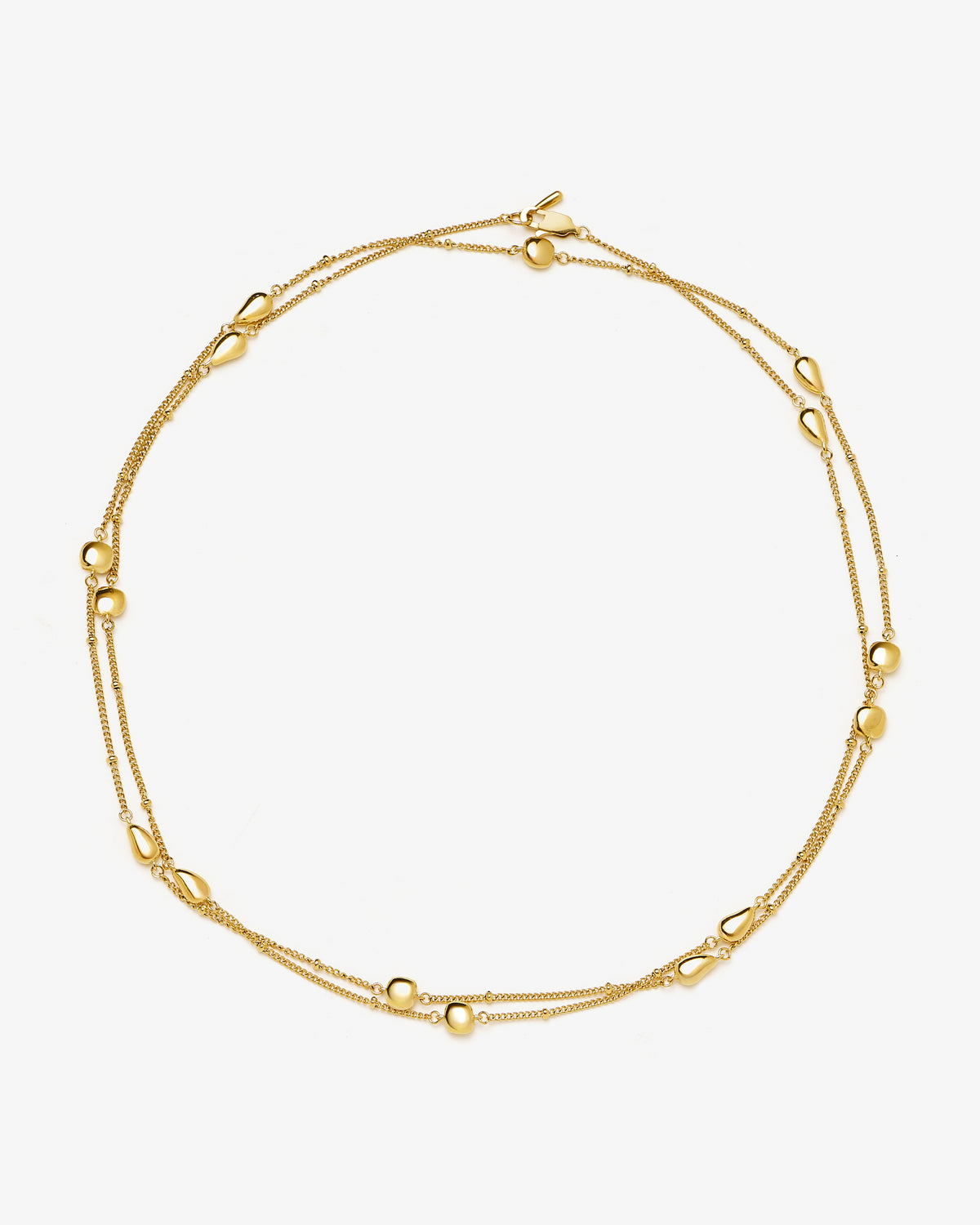 Missoma Molten Teardrop Multi Charm Wraparound Necklace in gold-plated metal, second view