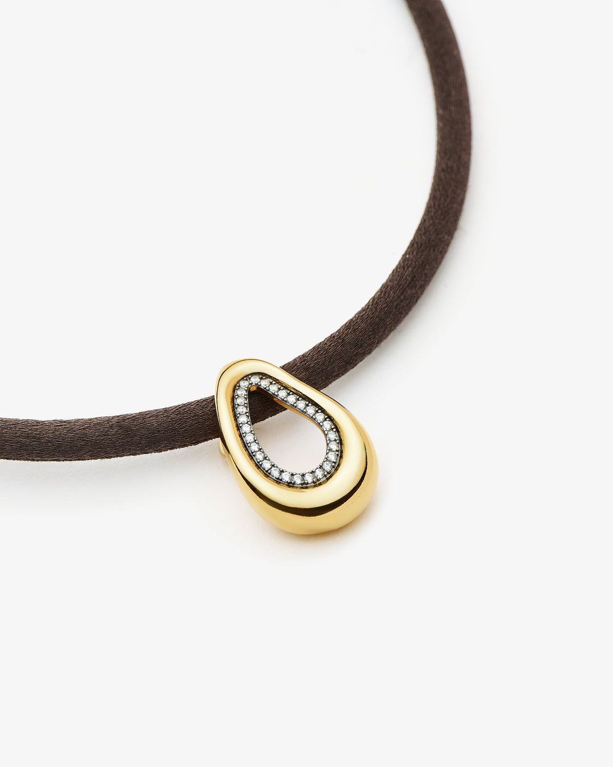 Missoma Molten Teardrop Silk Cord Necklace in gold-plated brass, third view