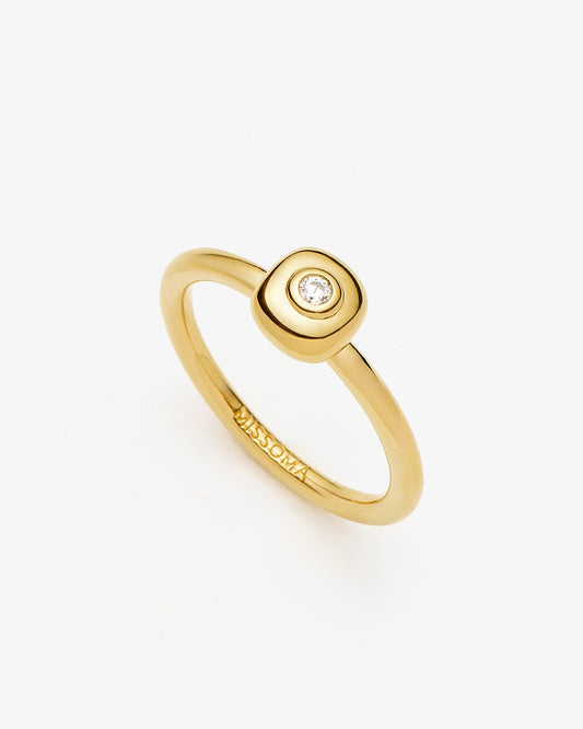 Missoma Molten Soft Square Ring in gold-plated brass