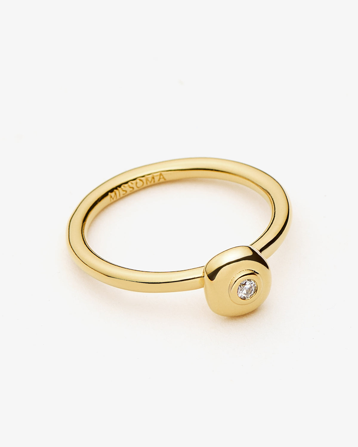 Missoma Molten Soft Square Ring in gold-plated brass, second view