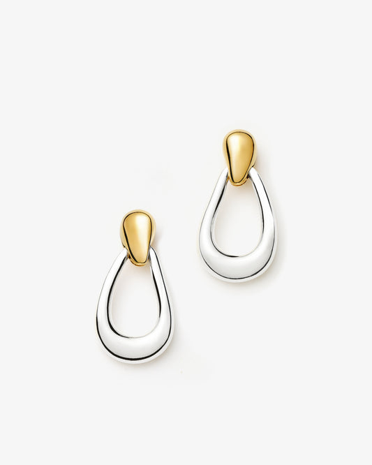 Missoma Molten Teardrop Statement Stud Earrings in gold-plated brass