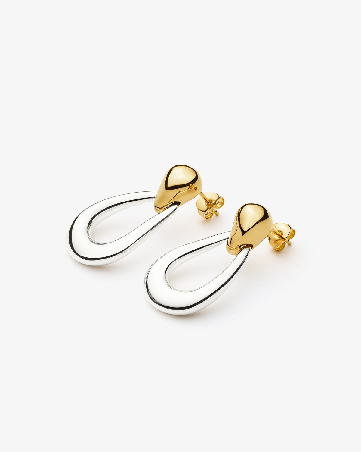 Missoma Molten Teardrop Statement Stud Earrings in gold-plated brass, second view