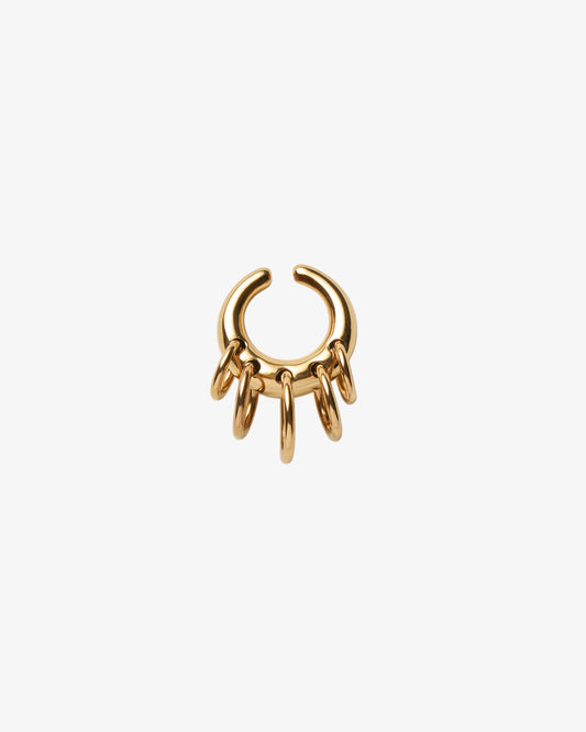 Panconesi Pierced Circle Ear Cuff in 18-karat gold-plated brass and copper