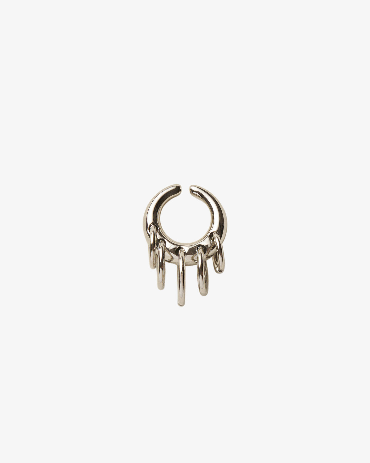 Panconesi Pierced Circle Ear Cuff in rhodium-plated brass and copper