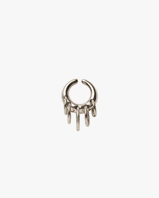 Panconesi Pierced Circle Ear Cuff in rhodium-plated brass and copper