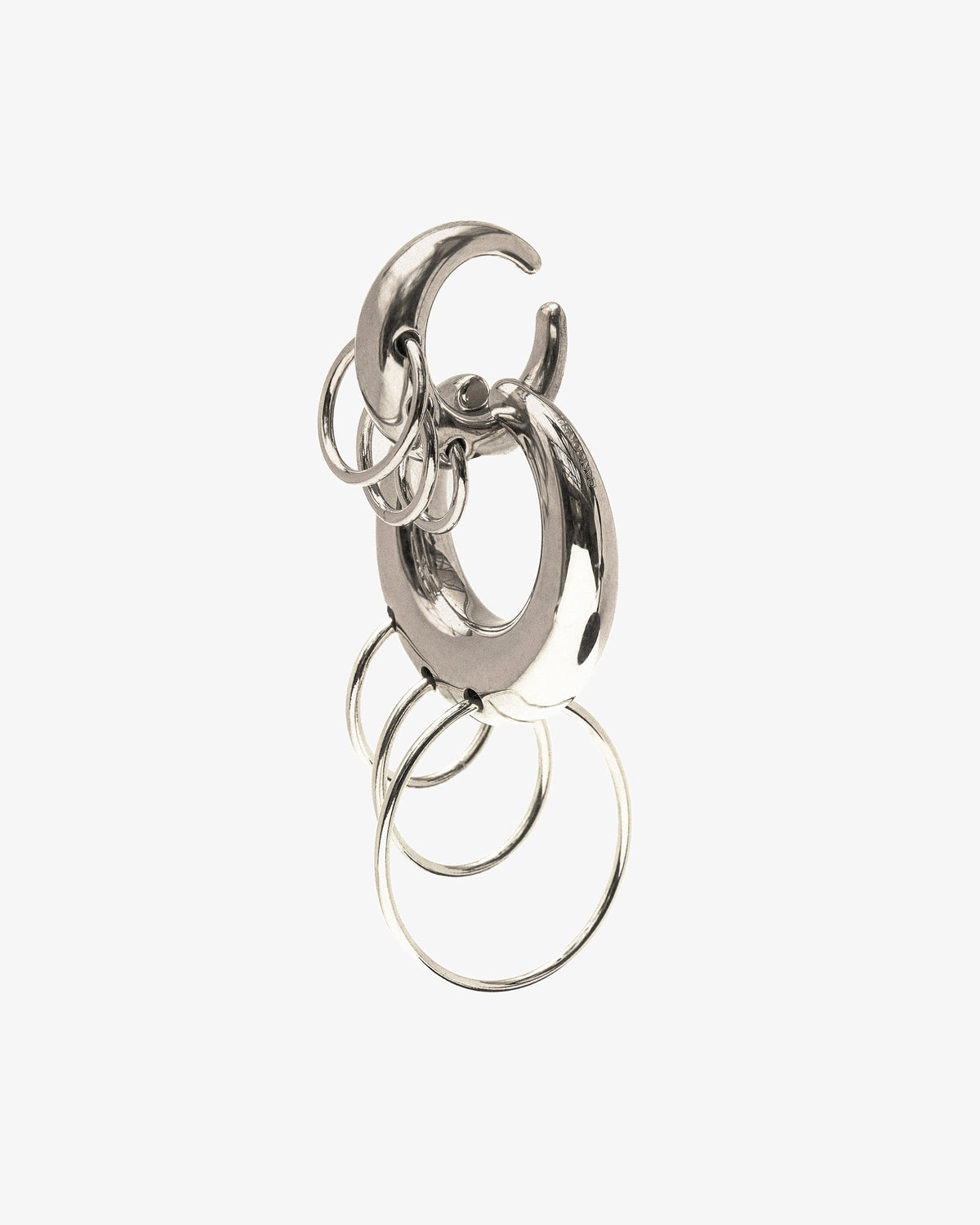 Panconesi Pierced Circle Ear Cuff Set in rhodium-plated brass and copper