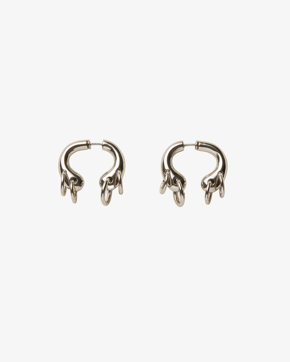 Panconesi Pierced Helix Earrings in rhodium-plated brass and copper
