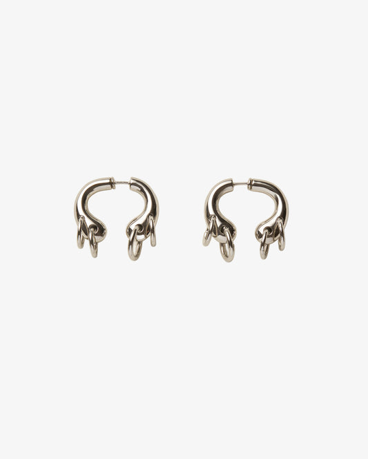 Panconesi Pierced Helix Earrings in rhodium-plated brass and copper