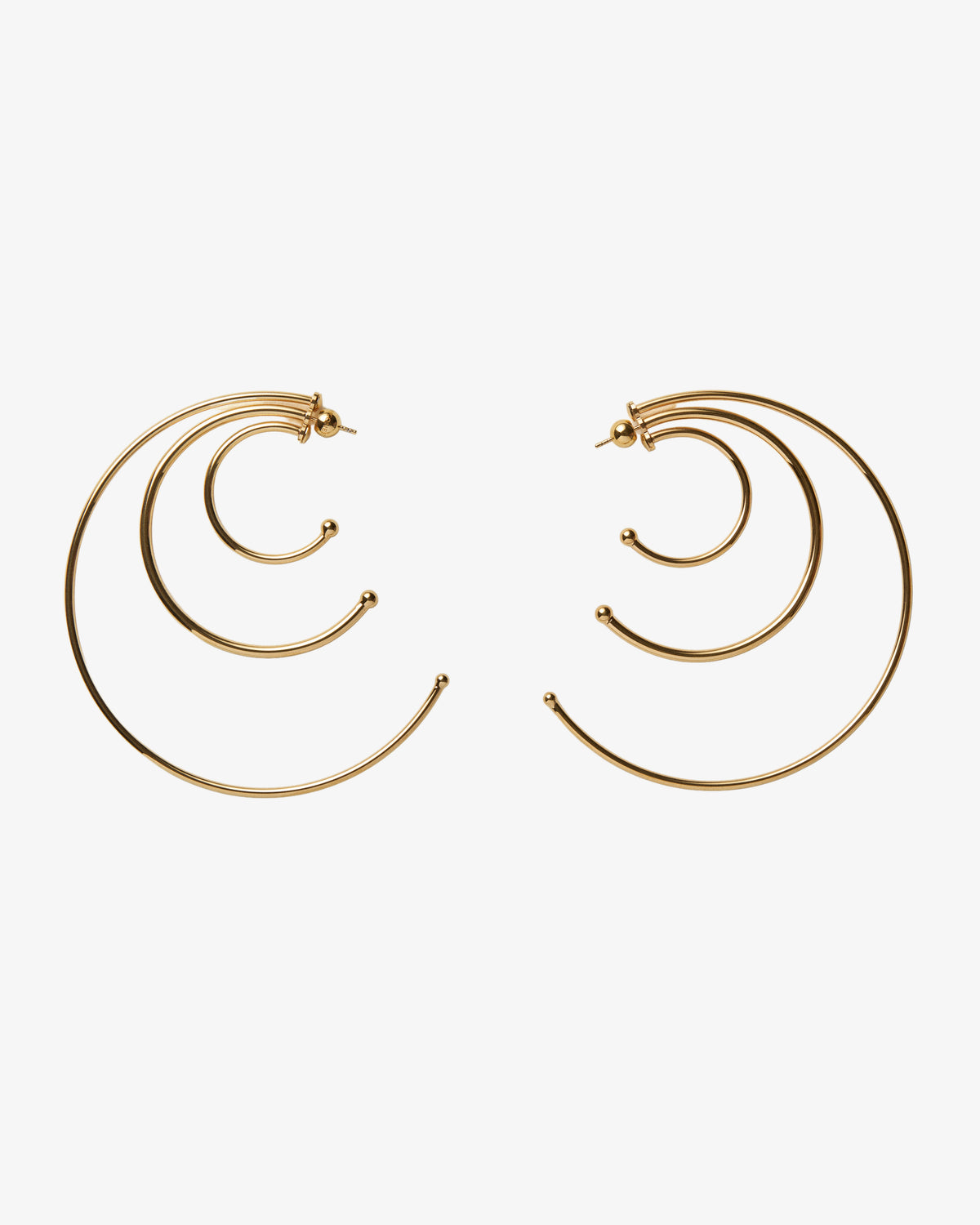 Panconesi Pierced Solar Hoops Large in 18-karat gold-plated brass