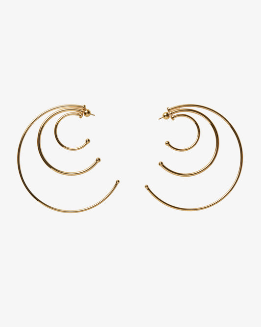 Panconesi Pierced Solar Hoops Large in 18-karat gold-plated brass