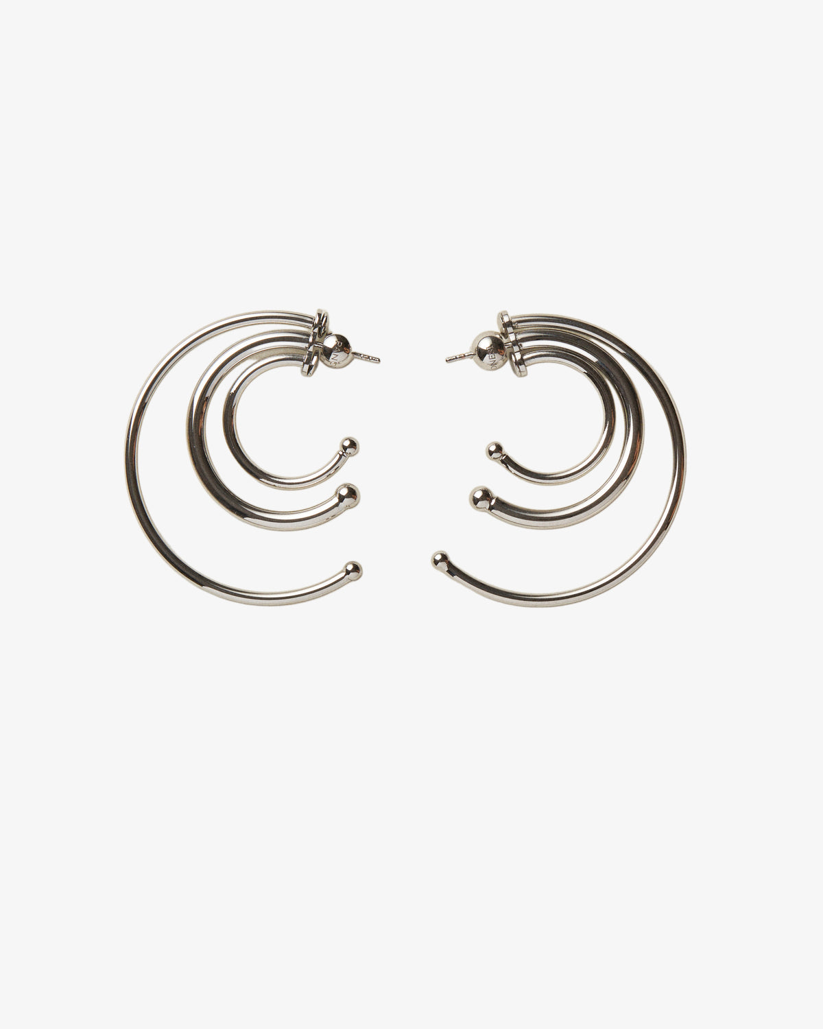 Panconesi Pierced Solar Hoops Small in rhodium-plated brass
