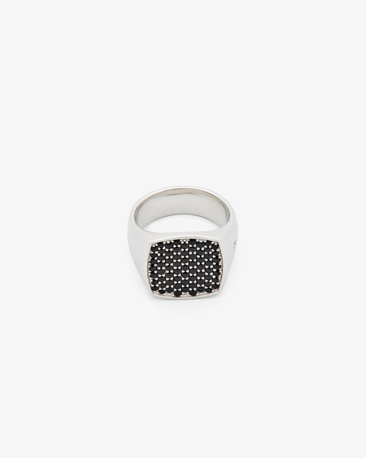 Tom Wood Pinkie Cushion Black Ring Spinel