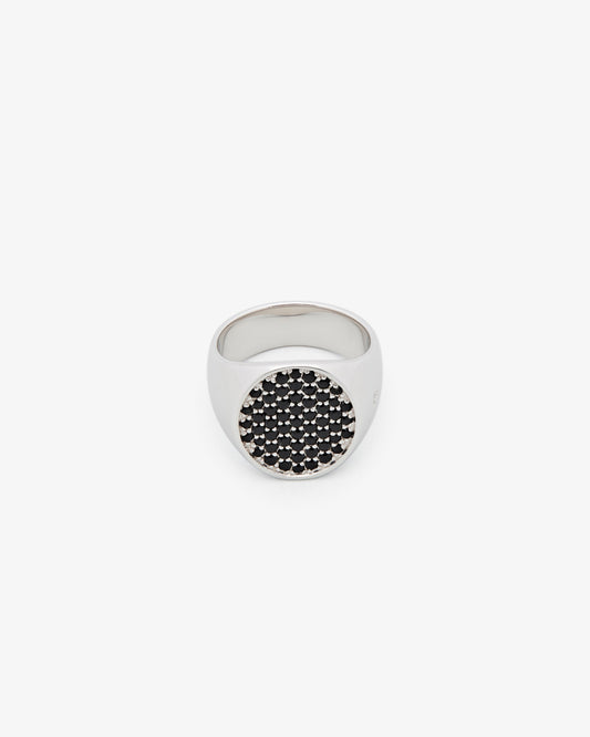 Tom Wood Pinkie Oval Black Spinel Ring