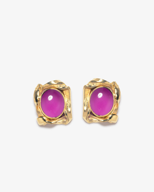 Completed Works – Fuchsia Resin Earrings