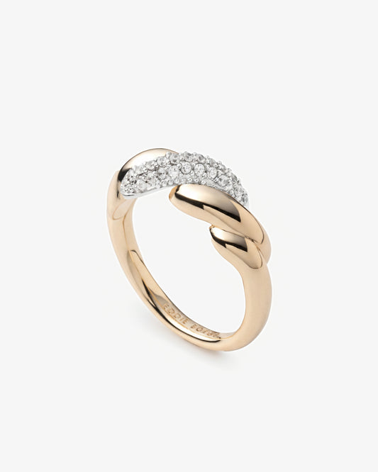 Eddie Borgo Pave Torsade Band in silver and gold tone