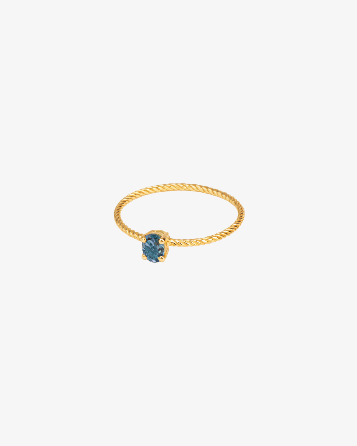 Wouters & Hendrix Gold 18K Gold Twisted London Blue Topaz Ring