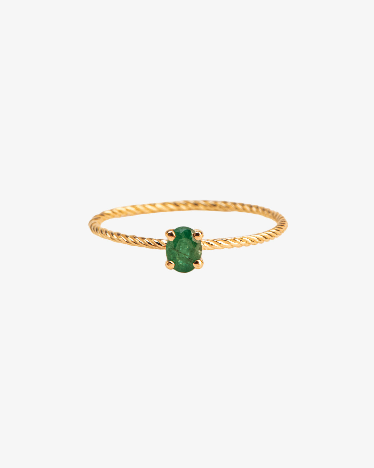 Wouters & Hendrix Gold 18K Gold Twisted Emerald Ring