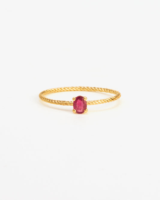 Wouters & Hendrix Gold 18K Gold Twisted Ruby Ring