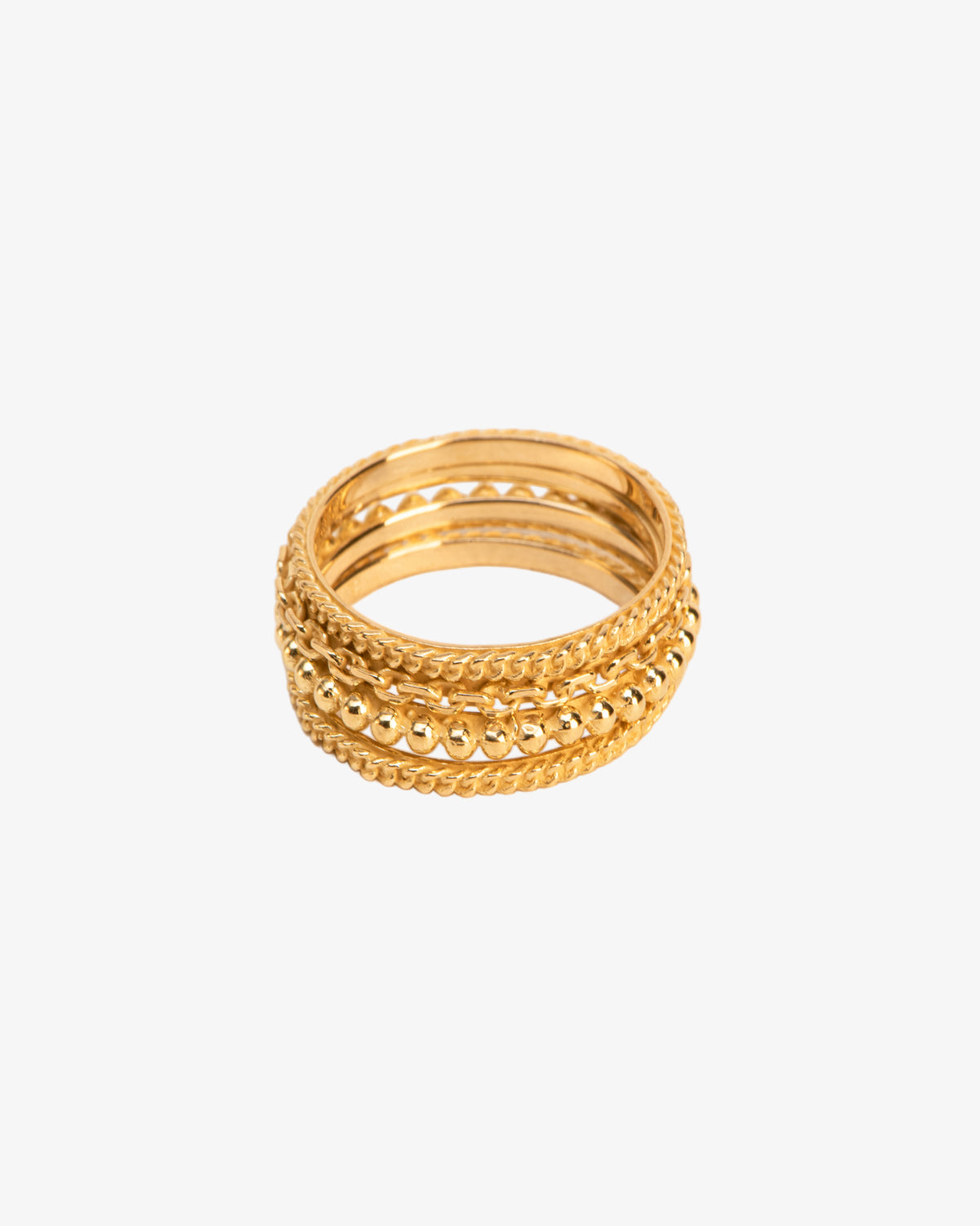 Wouters & Hendrix Gold 18K Gold Set of Four Chain Rings