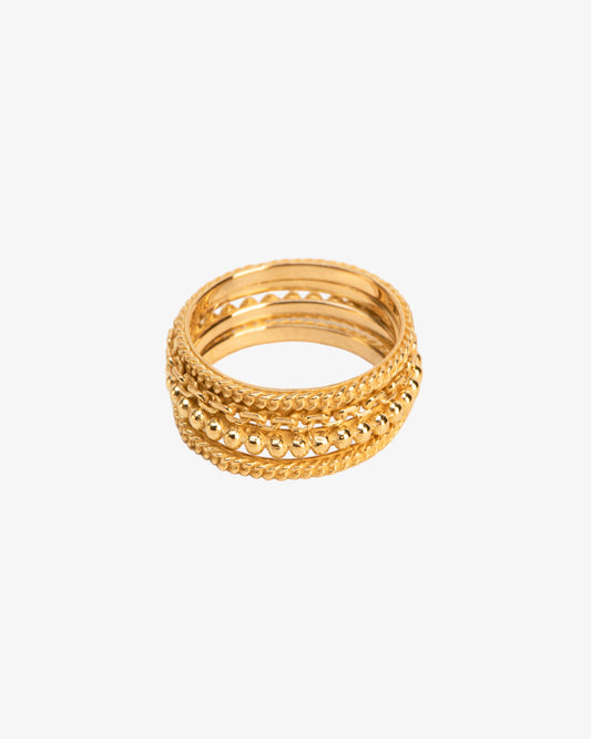 Wouters & Hendrix Gold 18K Gold Set of Four Chain Rings