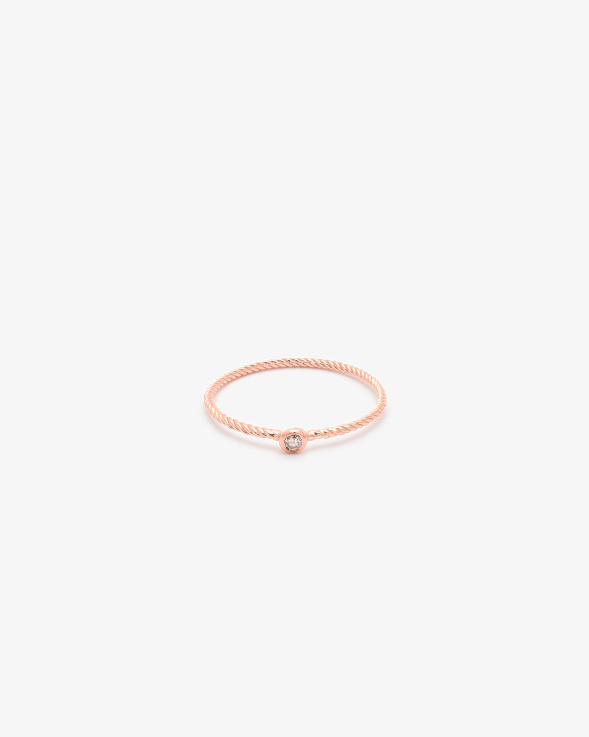 Wouters & Hendrix Gold 18K Rose Gold Twisted Cream Diamond Ring
