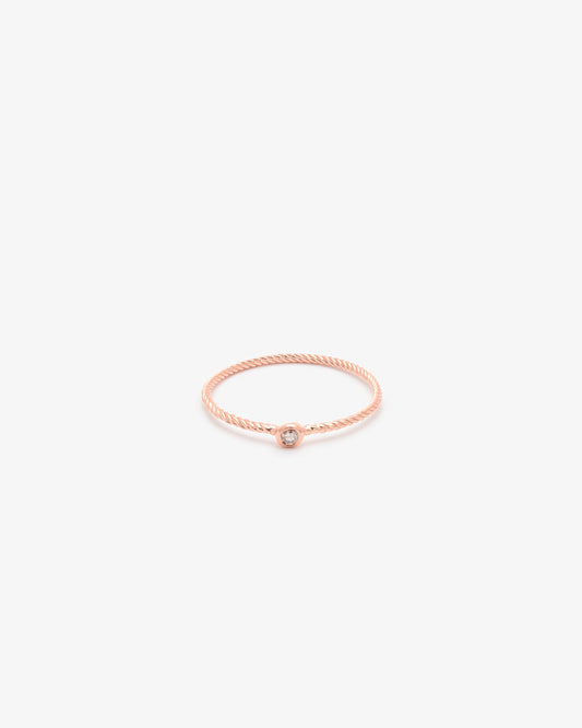 Wouters & Hendrix Gold 18K Rose Gold Twisted Cream Diamond Ring