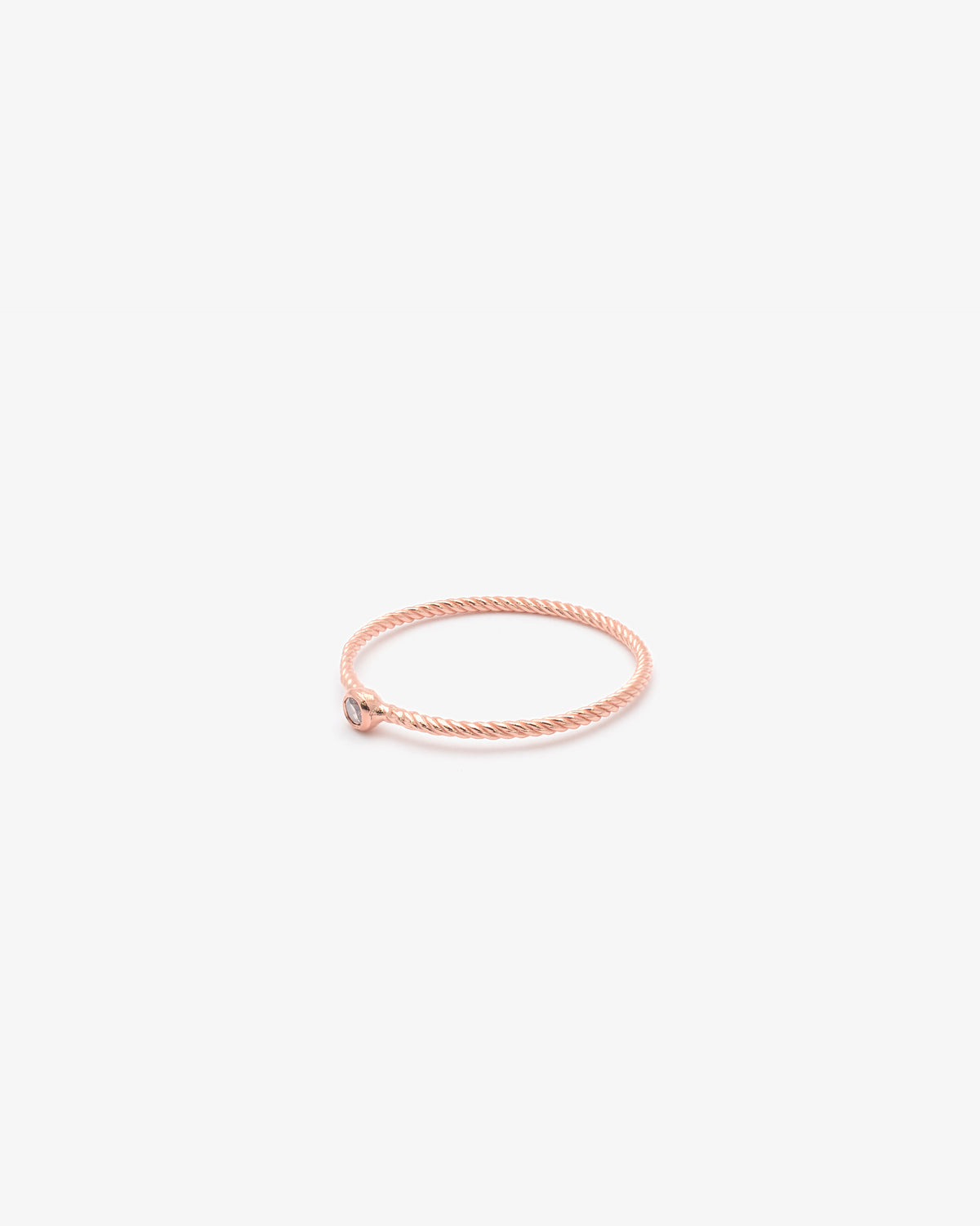 Wouters & Hendrix Gold 18K Rose Gold Twisted Cream Diamond Ring, side view 2
