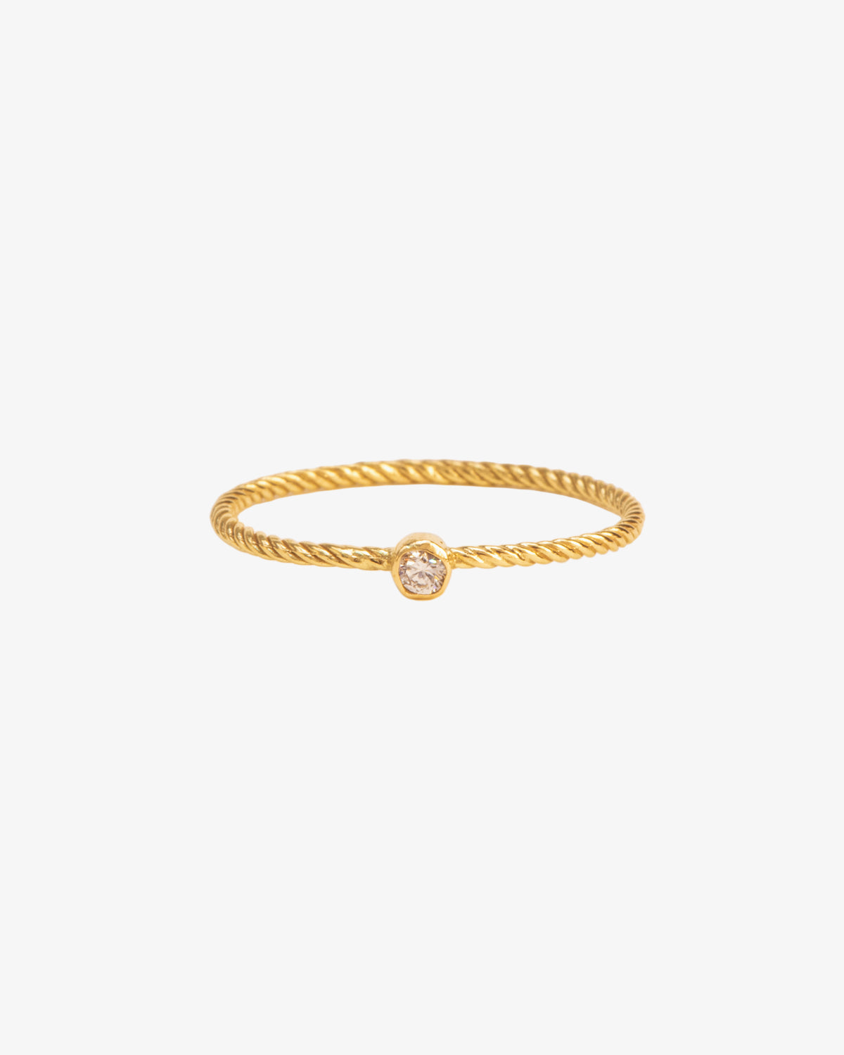 Wouters & Hendrix Gold 18K Gold Twisted Diamond Ring