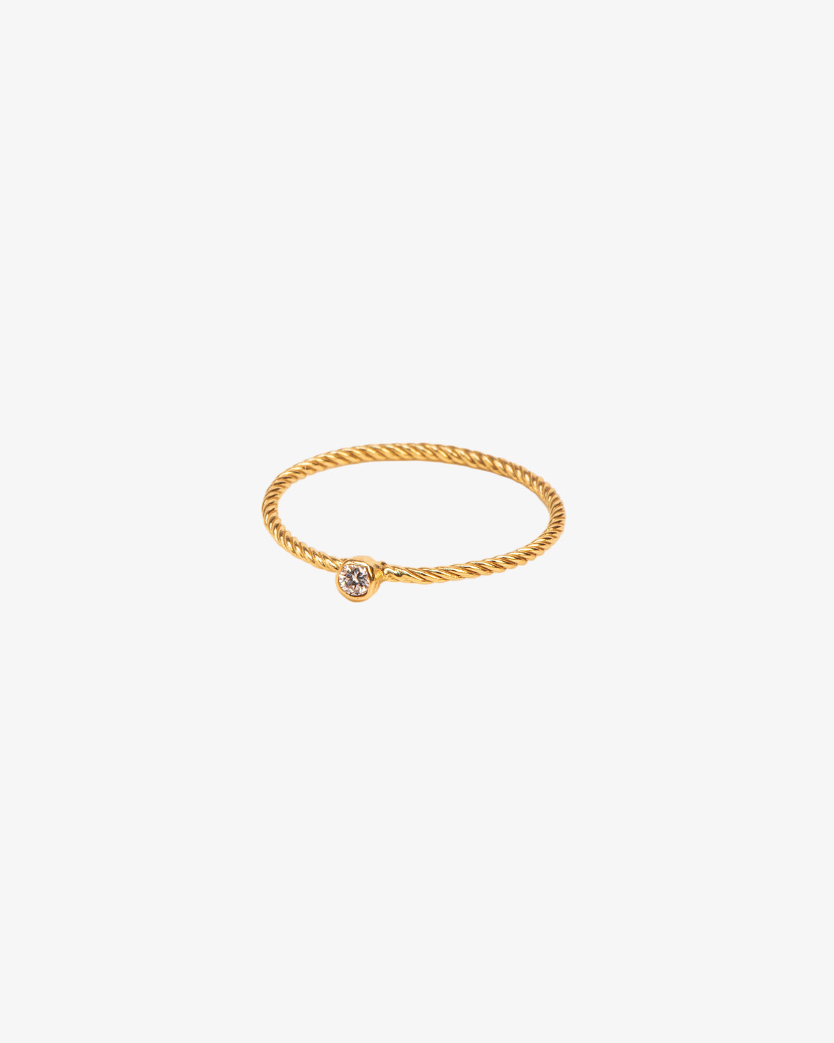 Wouters & Hendrix Gold 18K Gold Twisted Diamond Ring, side view