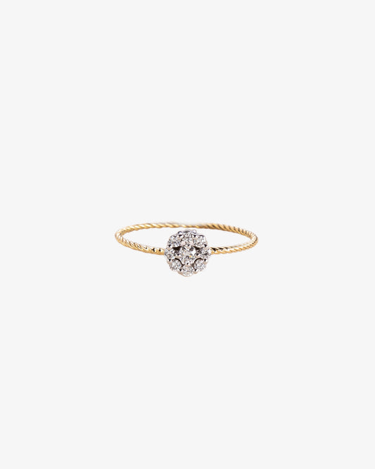 Wouters & Hendrix Gold 18K White and Yellow Gold Diamond Rosette Ring