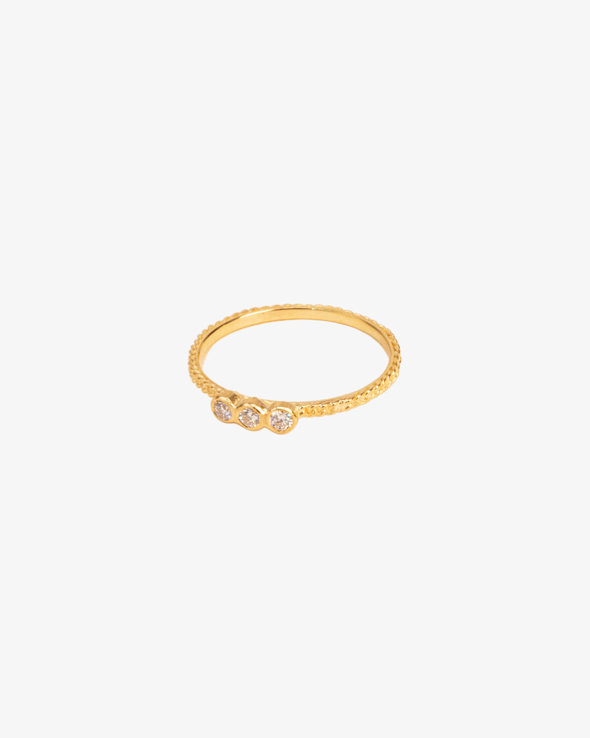 Wouters & Hendrix Gold 18K Gold Gourmet Chain Three Diamond Ring
