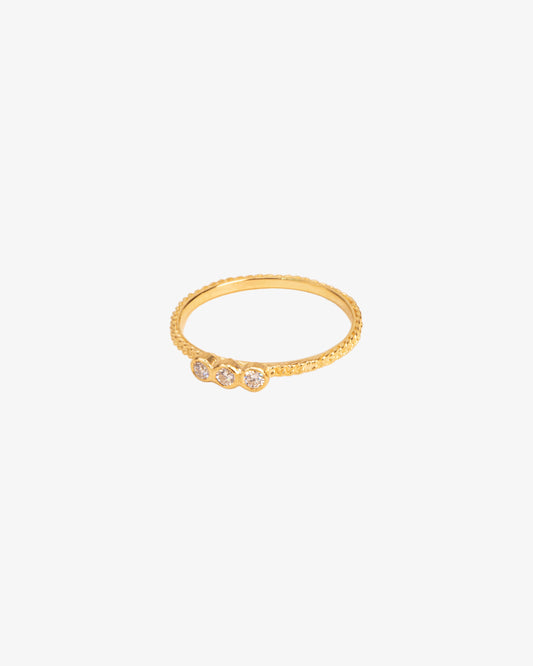 Wouters & Hendrix Gold 18K Gold Gourmet Chain Three Diamond Ring