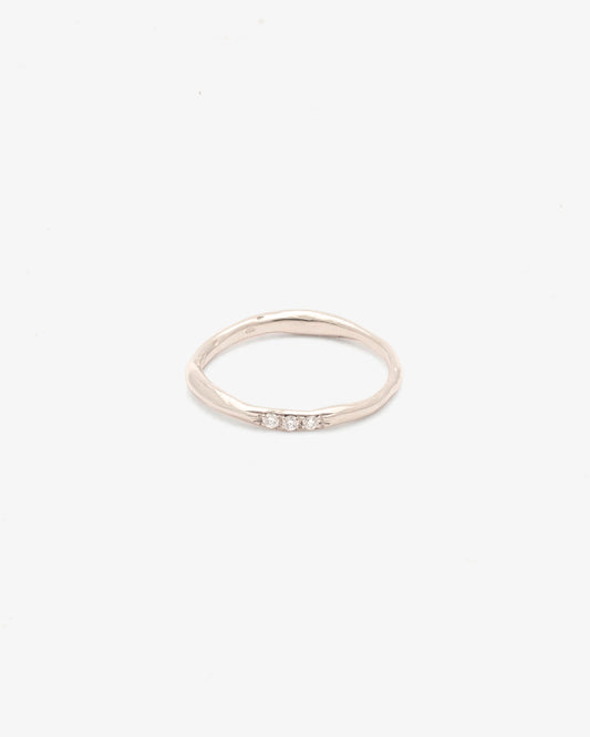 Wouters & Hendrix Gold 18K White Gold Organic Three Diamond Ring