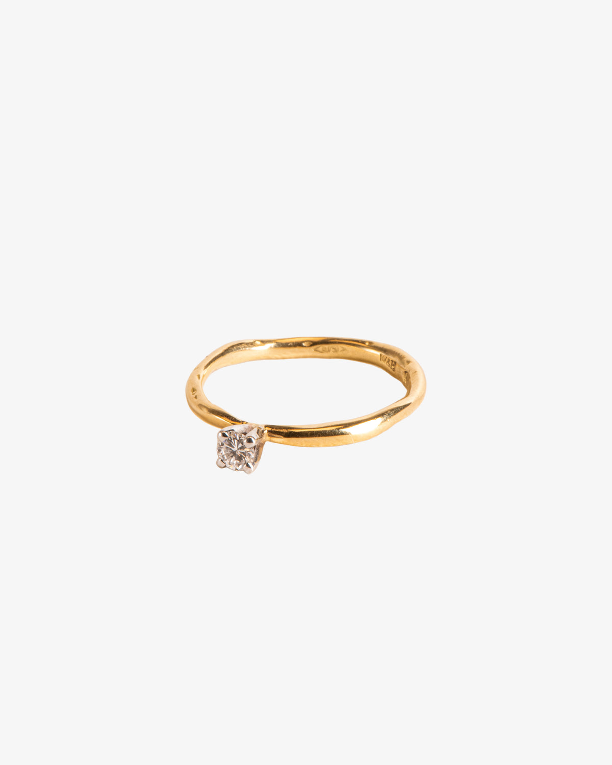 Wouters & Hendrix Gold 18K White and Yellow Gold 0.13ct Diamond Solitaire Ring
