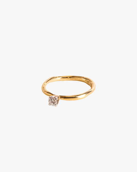 Wouters & Hendrix Gold 18K White and Yellow Gold 0.13ct Diamond Solitaire Ring