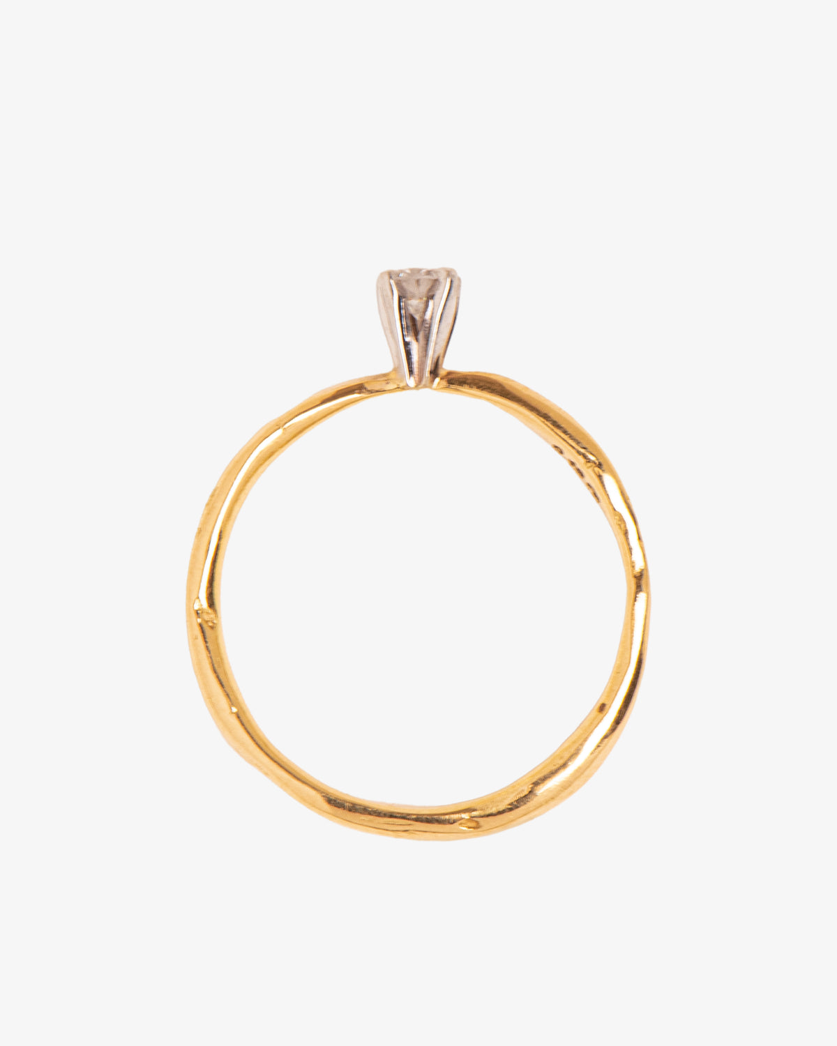 Wouters & Hendrix Gold 18K White and Yellow Gold 0.13ct Diamond Solitaire Ring, side view