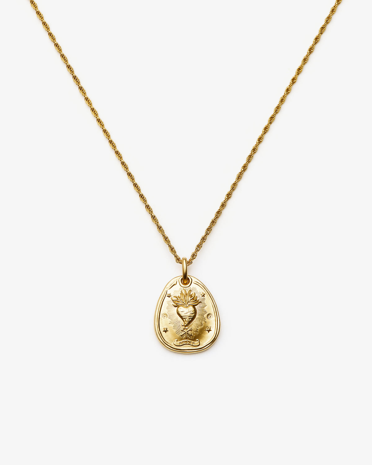 Missoma The Heart Talisman Necklace in gold-plated brass